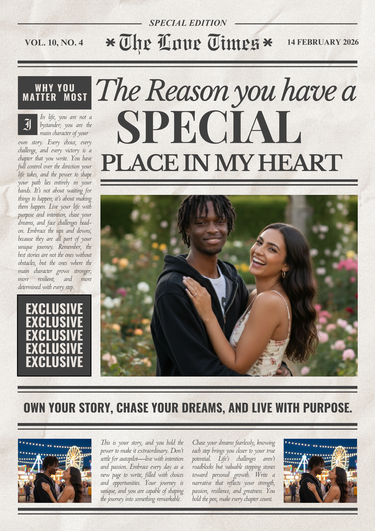 The Love Times – A Valentine’s Day Newspaper